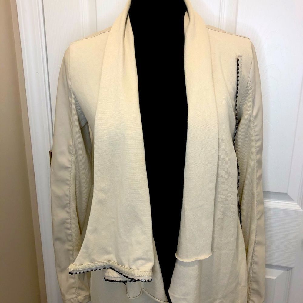Blank NYC cream taupe faux suede jacket